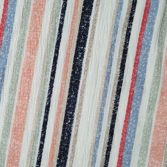 💜Cato C'est 1946 White & Multicolored Stripes Wide Leg Pants Petite Medium - Picture 6 of 9